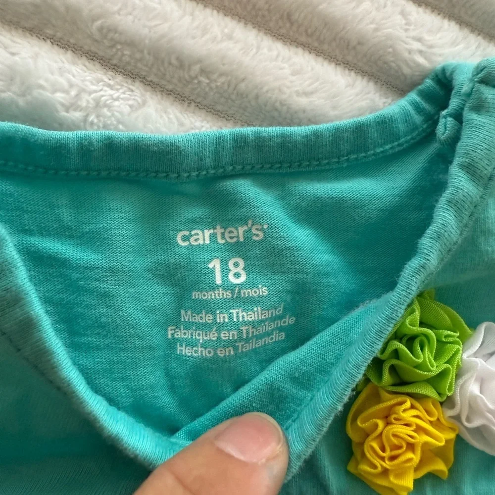 Carter's Teal and Lime Baby Dress